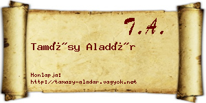 Tamásy Aladár névjegykártya